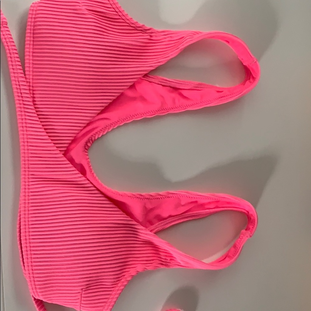 Bright Pink Neon Wrap Bikini Top | Size: XS